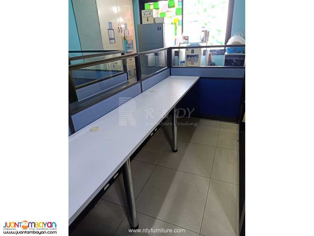 Fabric Partition with glass/ customised Office Tables 