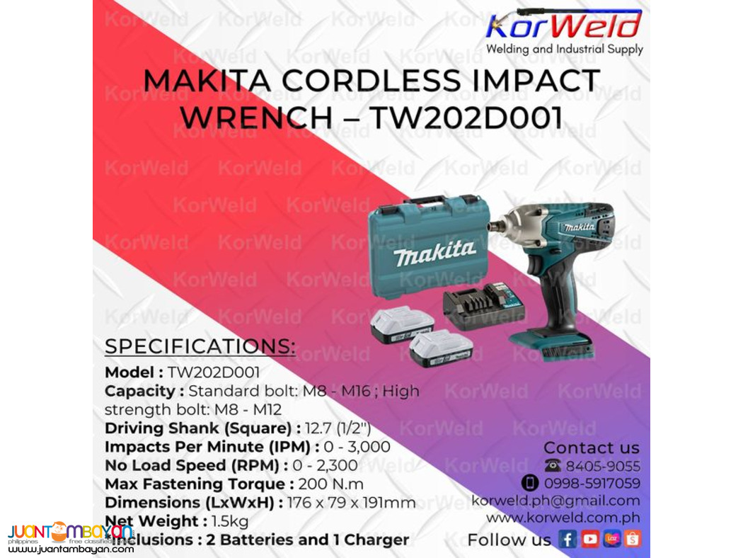 Makita Cordless Impact Wrench TW202D001