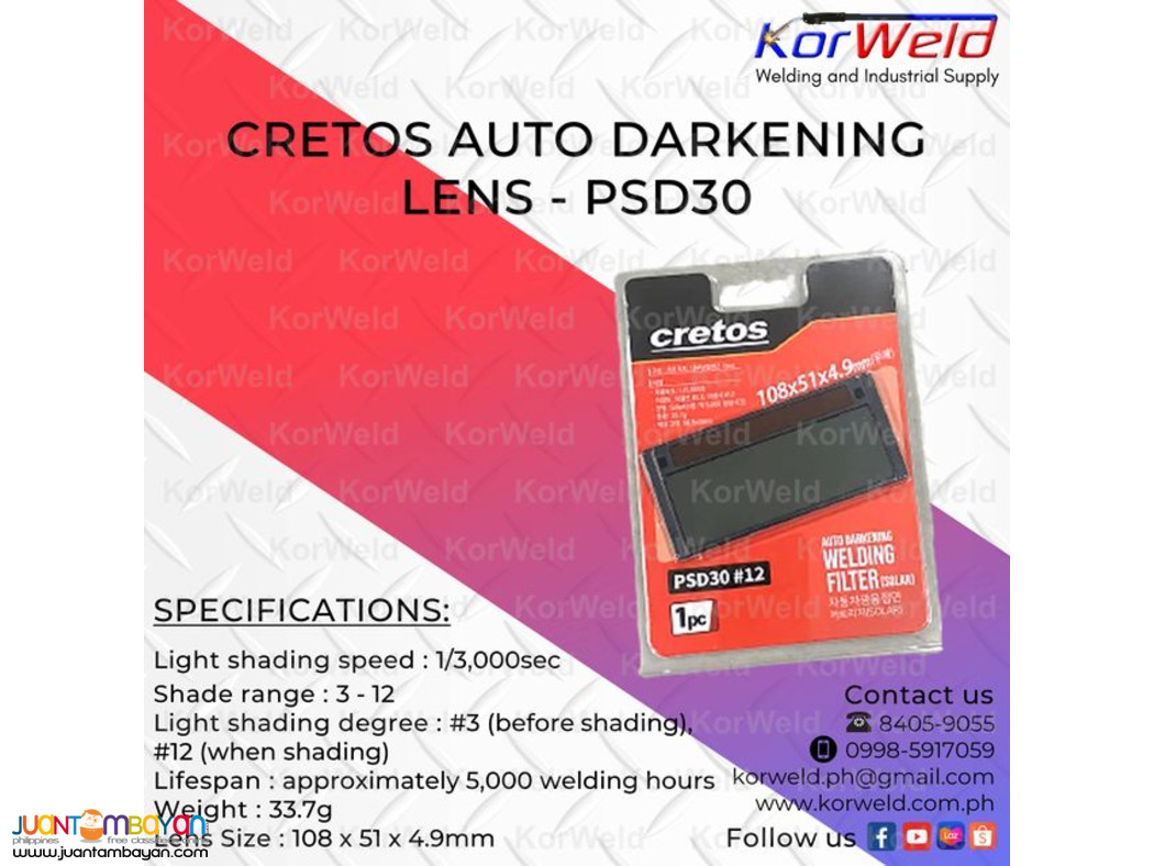 Cretos Auto Darkening Lens PSD30