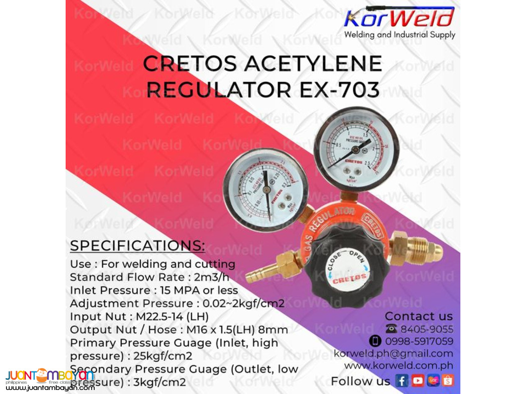 Cretos Acetylene Regulator EX-703