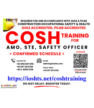 COSH Training Safety Officer AMO STE Training DOLE PCAB 