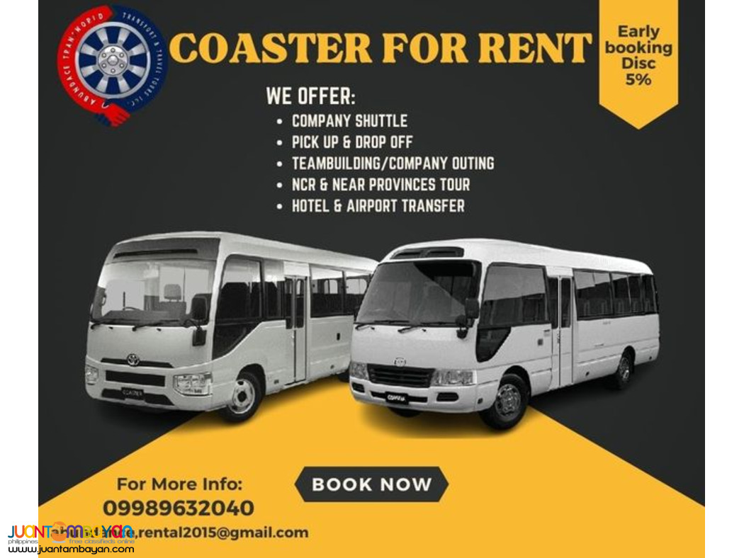 COASTER FOR RENT- AVAILABLE DAILY,WEEKLY, & MONTHLY 
