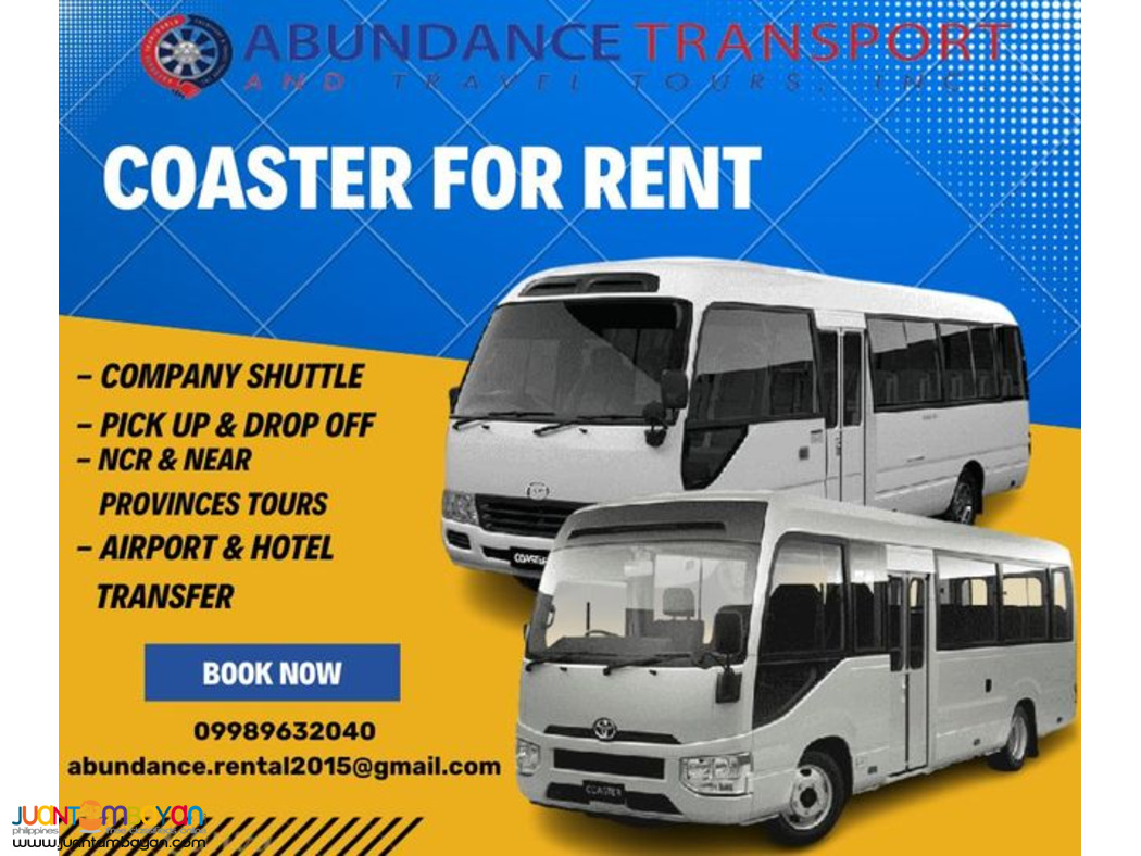 COASTER FOR RENT- AVAILABLE DAILY,WEEKLY, & MONTHLY 