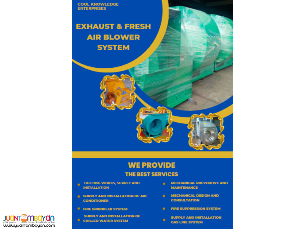 Supply & Installation** Exhaust & fresh Air Blower