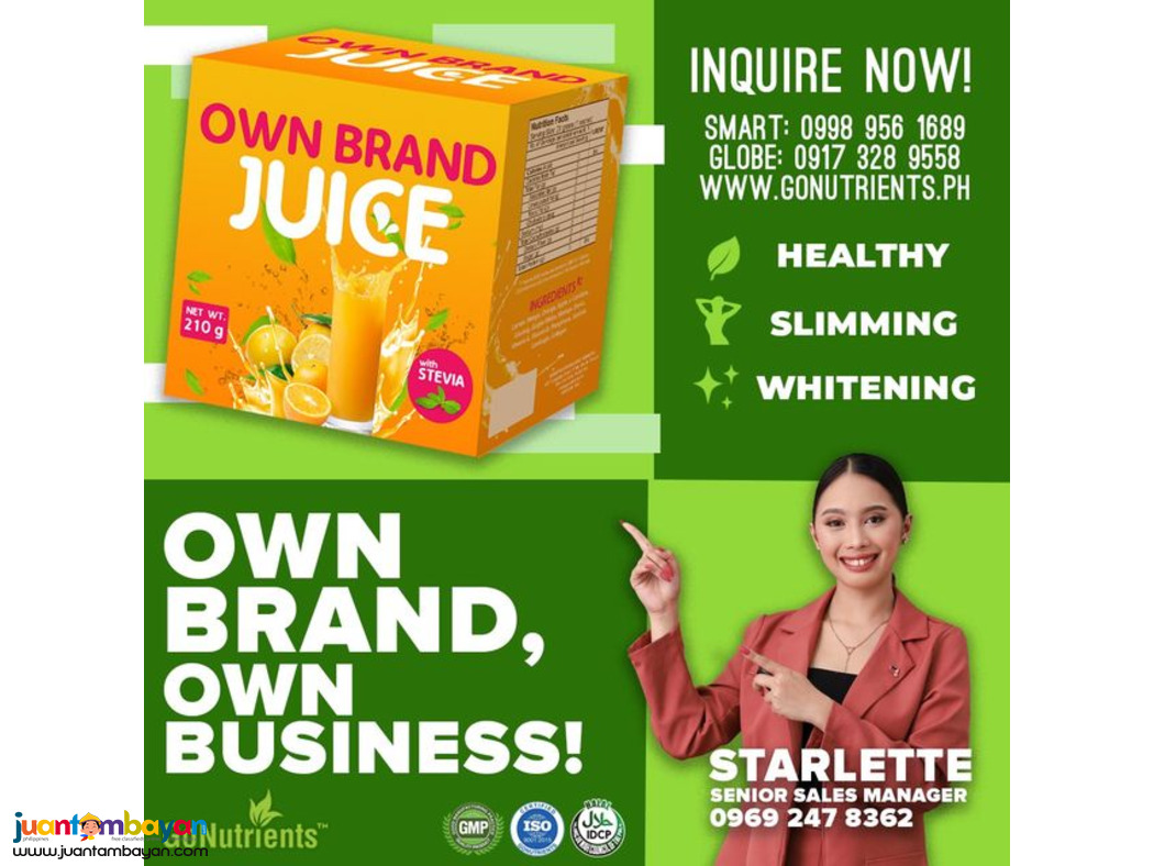 MAKE YOUR OWN BRAND OF JUICE