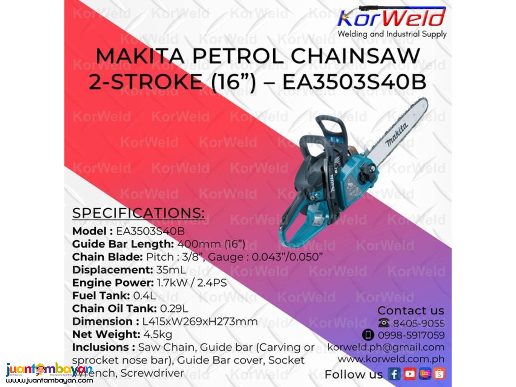 Makita Petrol Chainsaw 2-Stroke (16