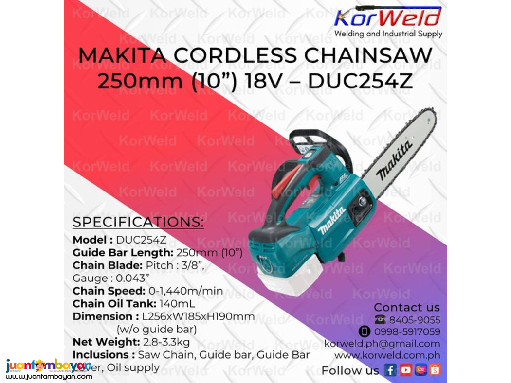 Makita Cordless Chainsaw 250mm (10