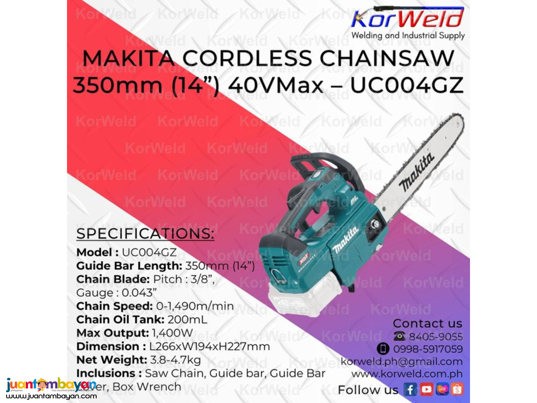 Makita Cordless Chainsaw 350mm (14