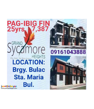 7,387 PAG-IBIG FIN. ROWHOUSE PROVISION W/LOFT @ STA. MARIA BUL.
