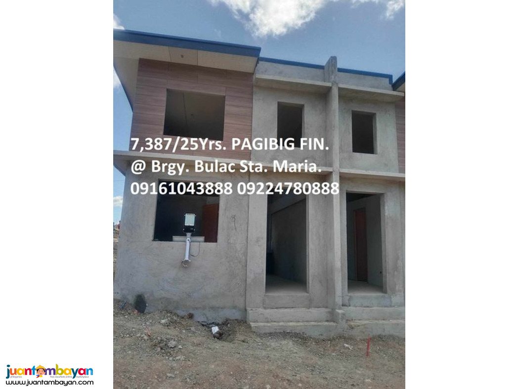 7,387 PAG-IBIG FIN. ROWHOUSE PROVISION W/LOFT @ STA. MARIA BUL.