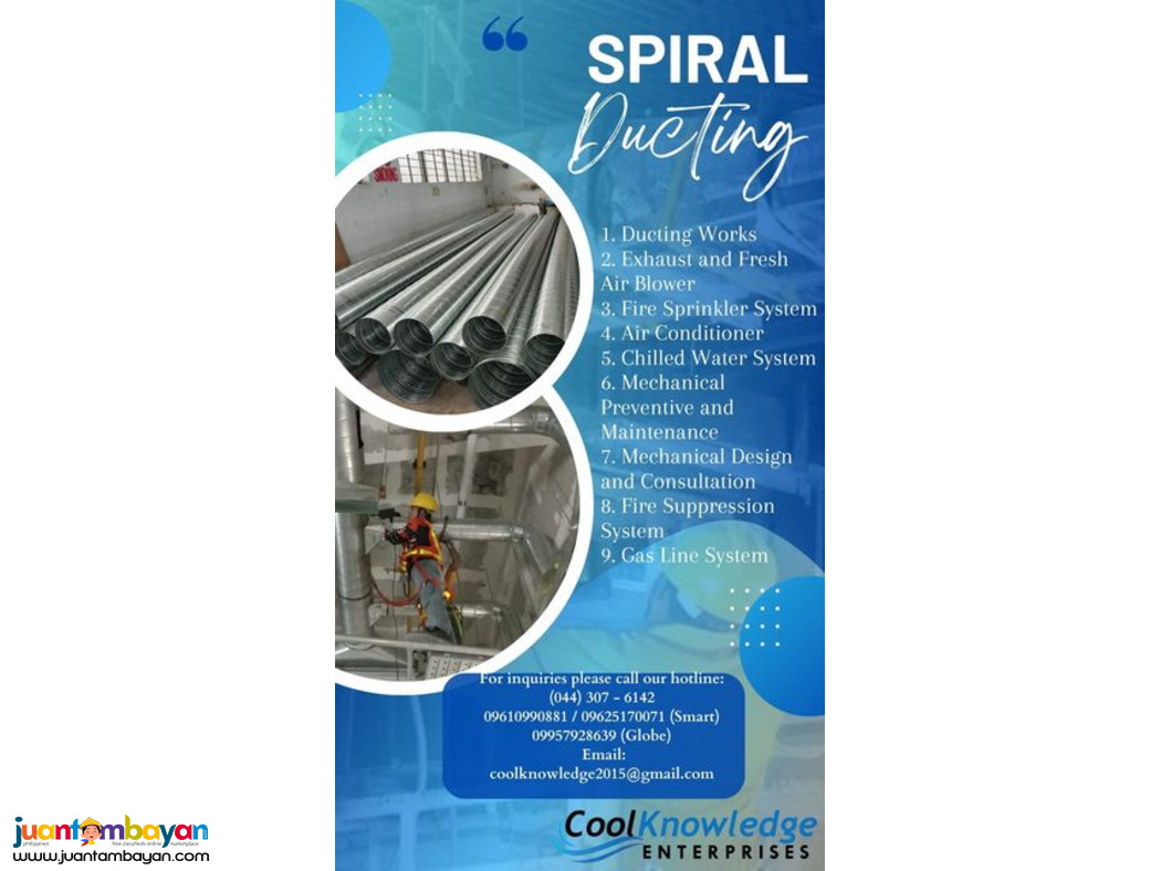 COOL KNOWLEDGE ENTERPRISES- SPIRAL DUCT INSTALLATION