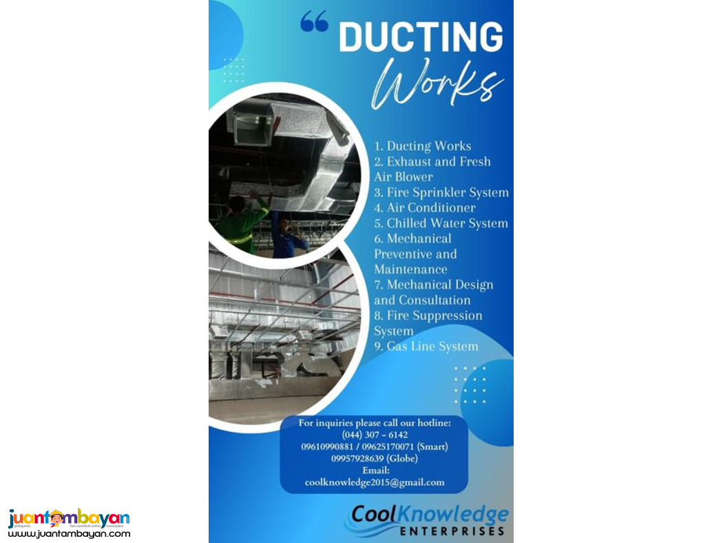 INSTALL | SUPPLY | MAINTENANCE OF AIR DUCT/DUCTING SYSTEM 