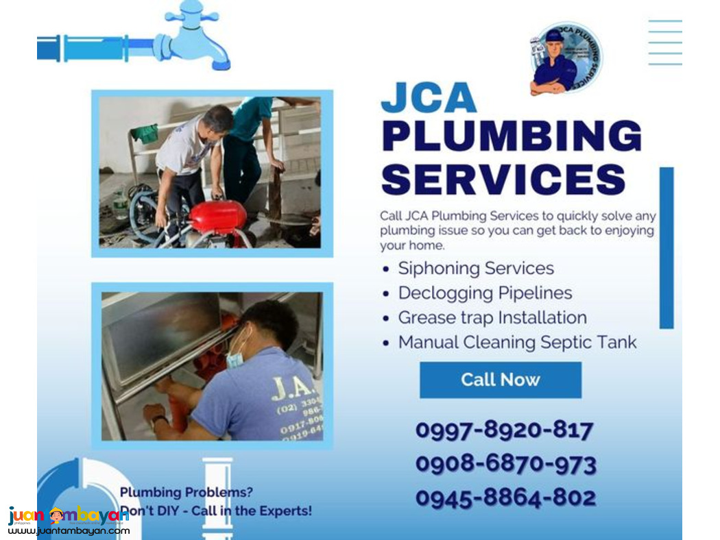 JCA PLUMBING  aND  DECLOGGING  SERVICES 