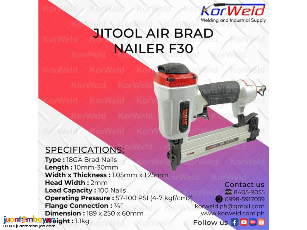 Jitool Air Brad Nailer F30