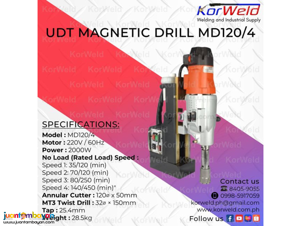 UDT Magnetic Drill MD120/4