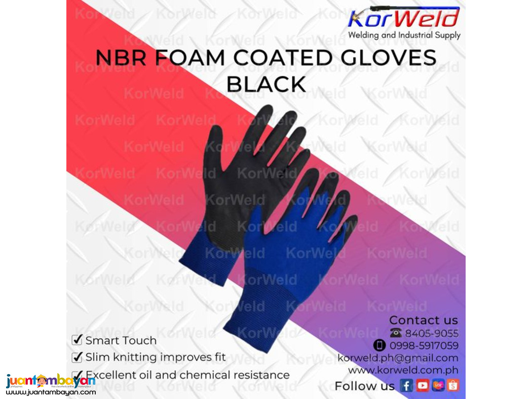 NBR Foam Coated Gloves Black