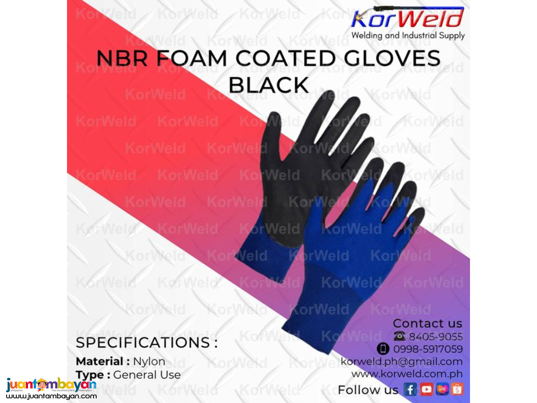 NBR Foam Coated Gloves Black