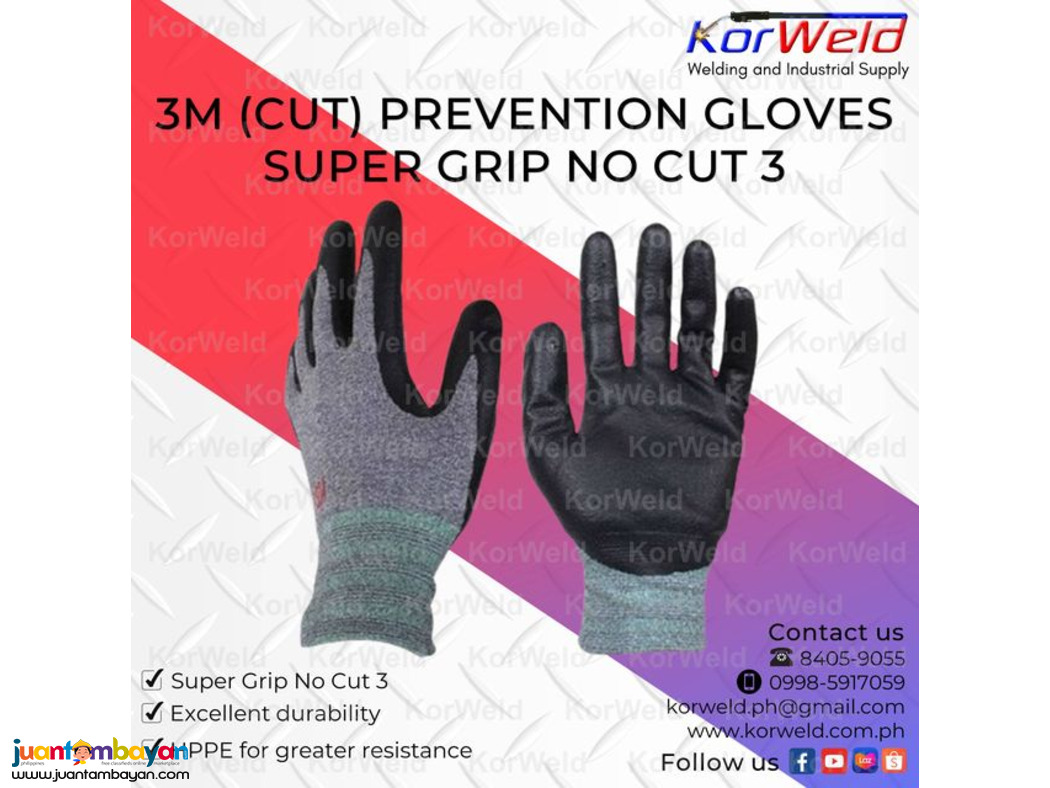 3M Cut Prevention Gloves Super Grip No Cut 3