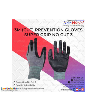 3M Cut Prevention Gloves Super Grip No Cut 3