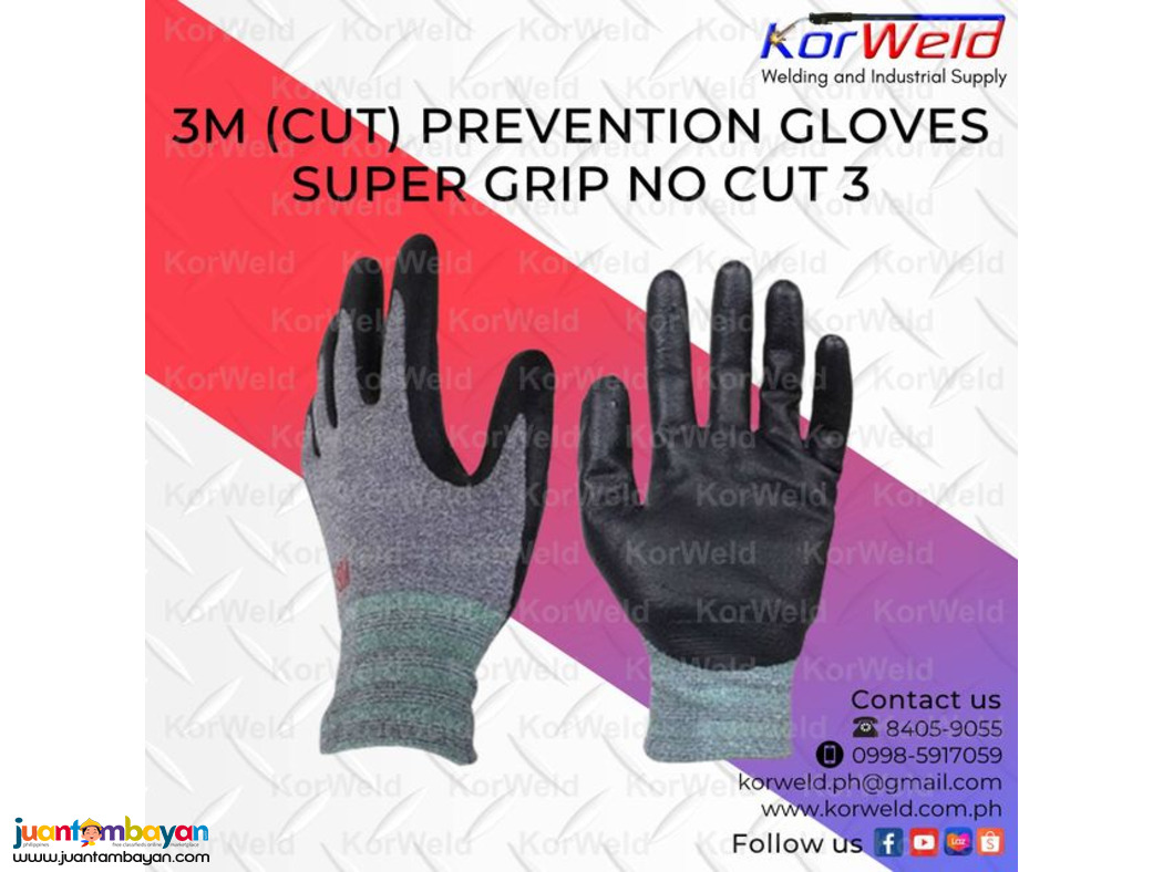 3M Cut Prevention Gloves Super Grip No Cut 3