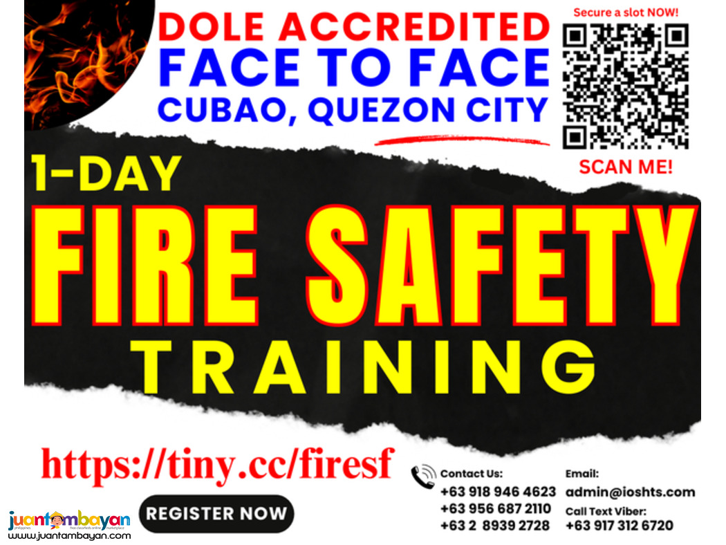 Face to Face Fire Safety Training DOLE Accredited Training