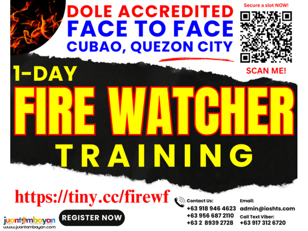 Face To Face Fire Watcher Training DOLE Accredited Training