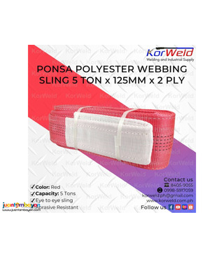 Ponsa Polyester Webbing Sling 5 Ton x 125mm x 2ply