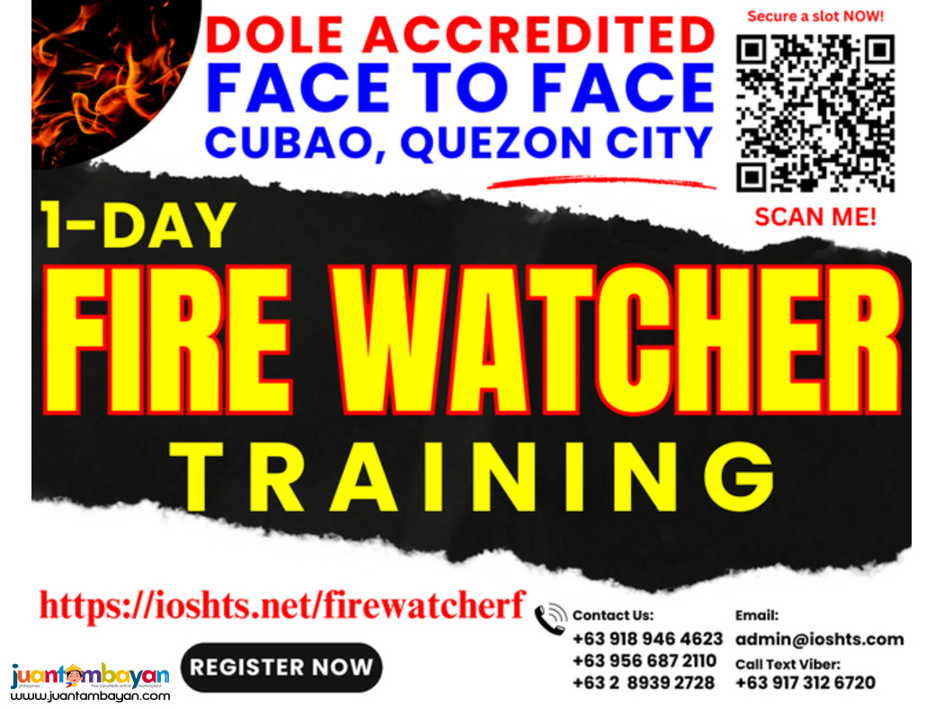 Fire Watcher Training Face to Face DOLE Accredited Training Fire Watcher Training Face to Face DOLE Accredited Training