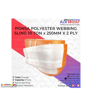 Ponsa Polyester Webbing Sling 10 Ton x 250mm x 2ply