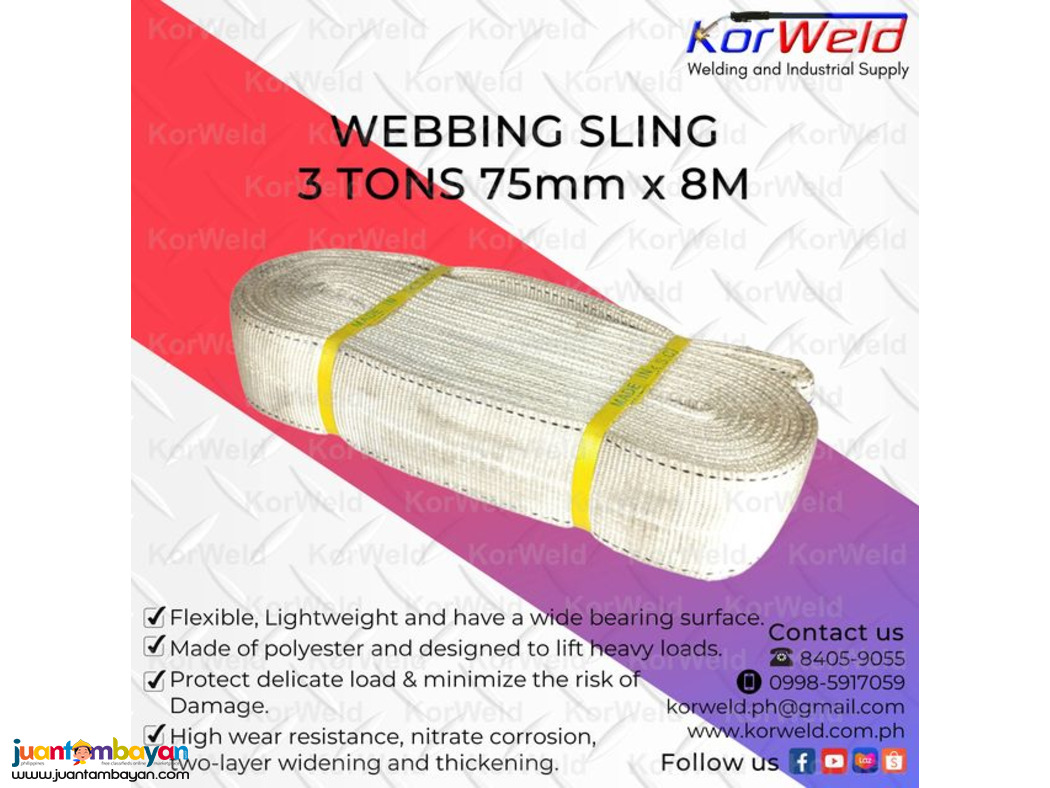 Webbing Sling 3 Tons 75mm x 8m
