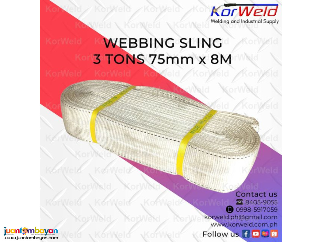 Webbing Sling 3 Tons 75mm x 8m