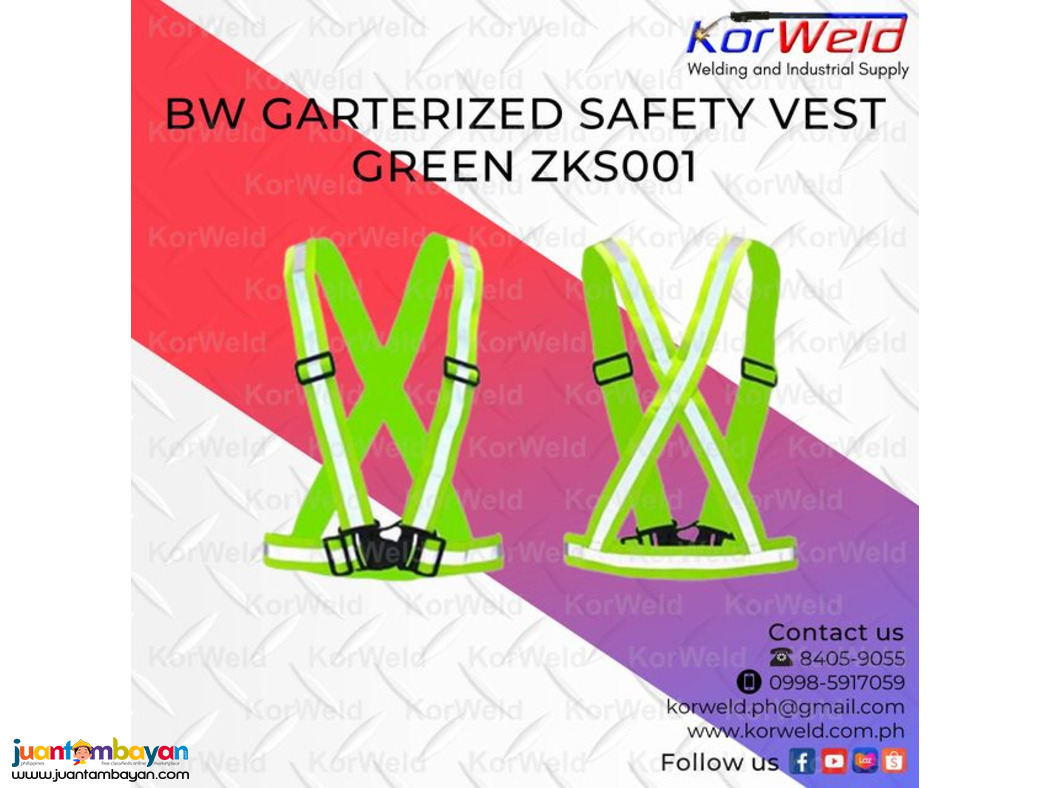 BW Garterized Safety Vest Green ZKS001