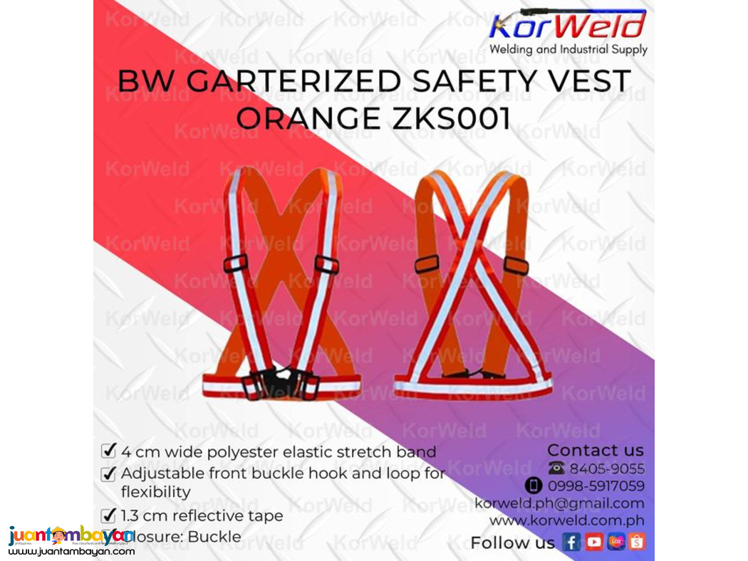 BW Garterized Safety Vest Green ZKS001