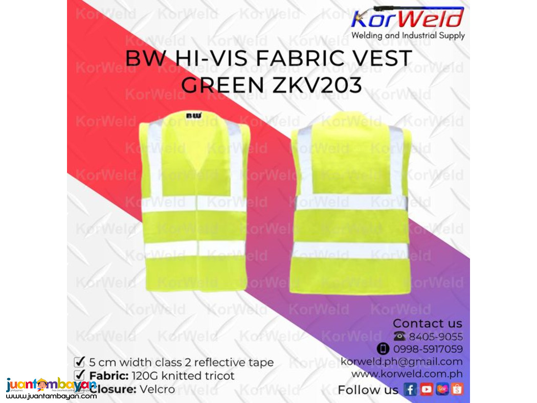 BW Hi-Vis Fabric Vest Green ZKV203