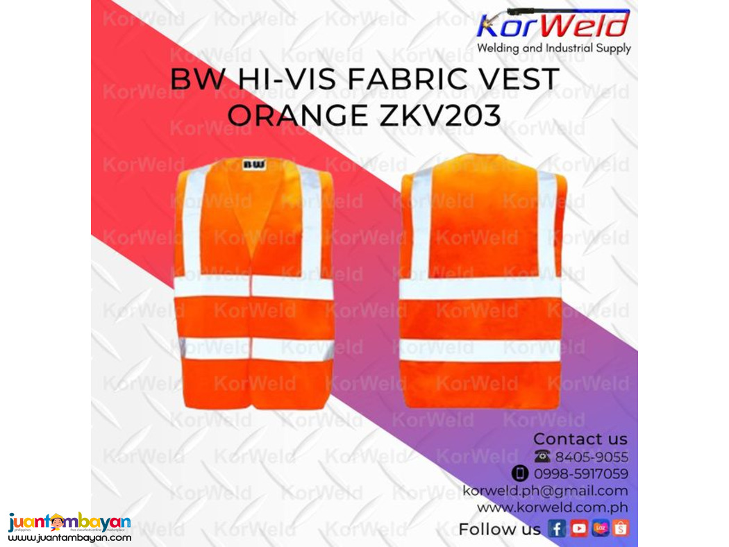 BW Hi-Vis Fabric Vest Orange ZKV203