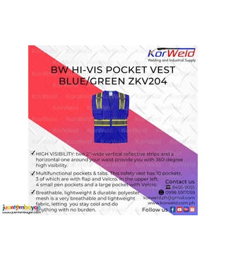 BW Hi-Vis Pocket Vest Blue/Green ZKV204