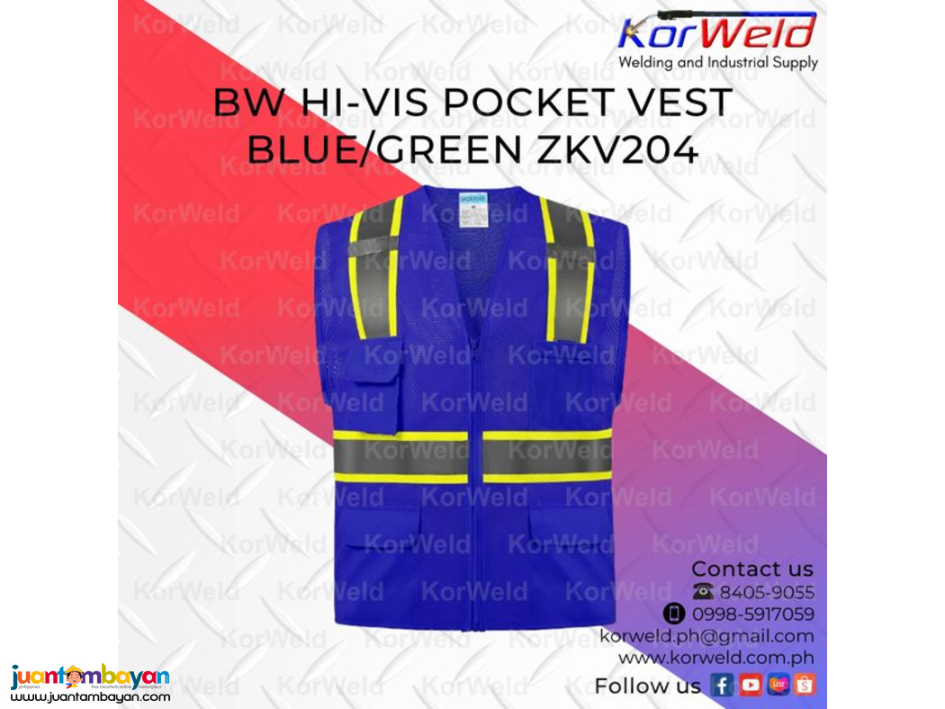 BW Hi-Vis Pocket Vest Blue/Green ZKV204
