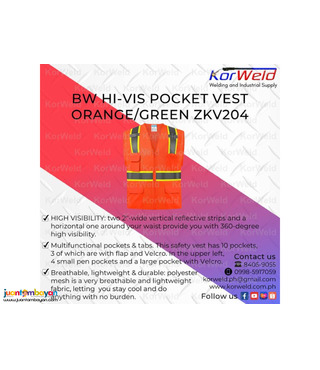 BW Hi-Vis Pocket Vest Orange/Green ZKV204