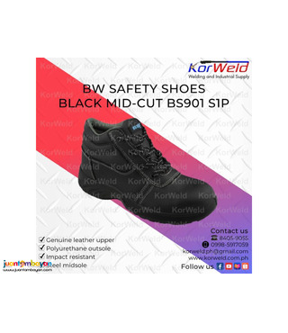 BW Safety Shoes Black Mid-Cut BS901 S1P