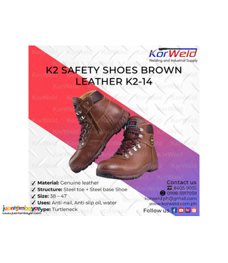 k2 Safety Shoes Brown Leather K2-14