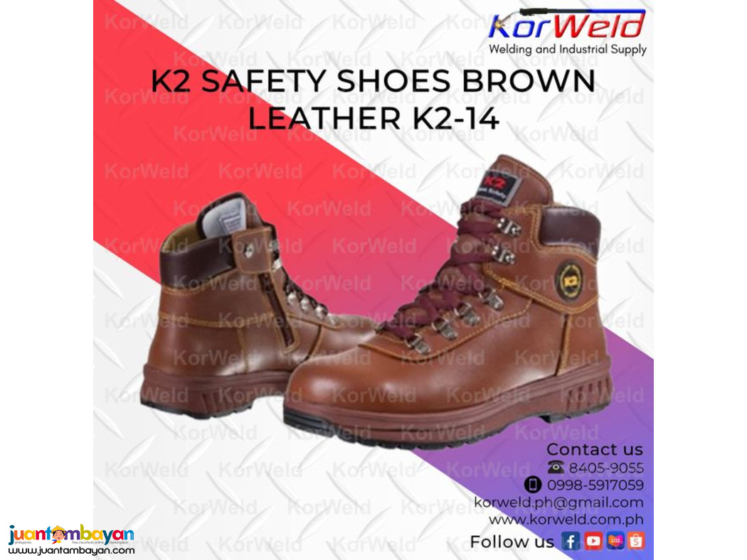 k2 Safety Shoes Brown Leather K2-14