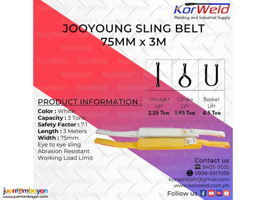 Jooyoung Sling Belt 75mm x 3m