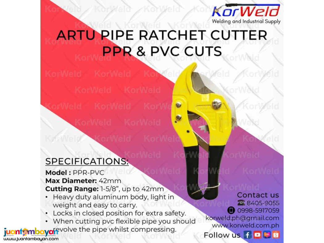 Artu Pipe Ratchet Cutter for Pvc & Ppr Cuts