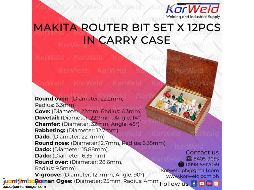 Makita Router Bit 12pcs/set