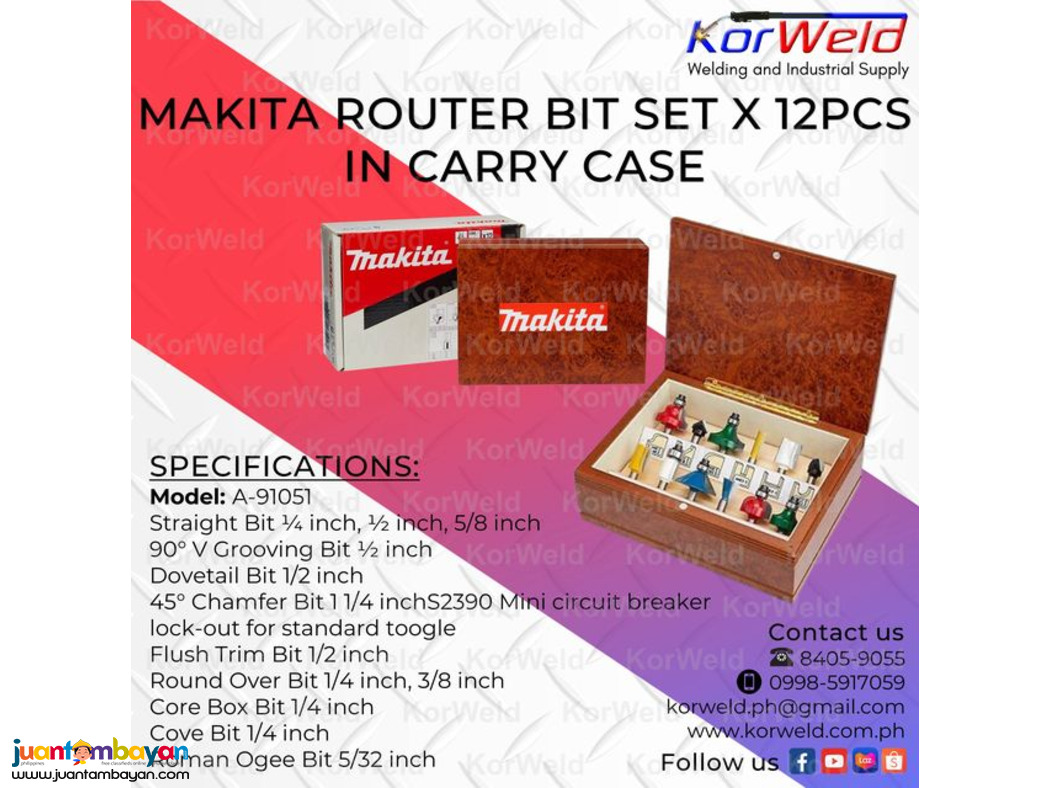 Makita Router Bit 12pcs/set