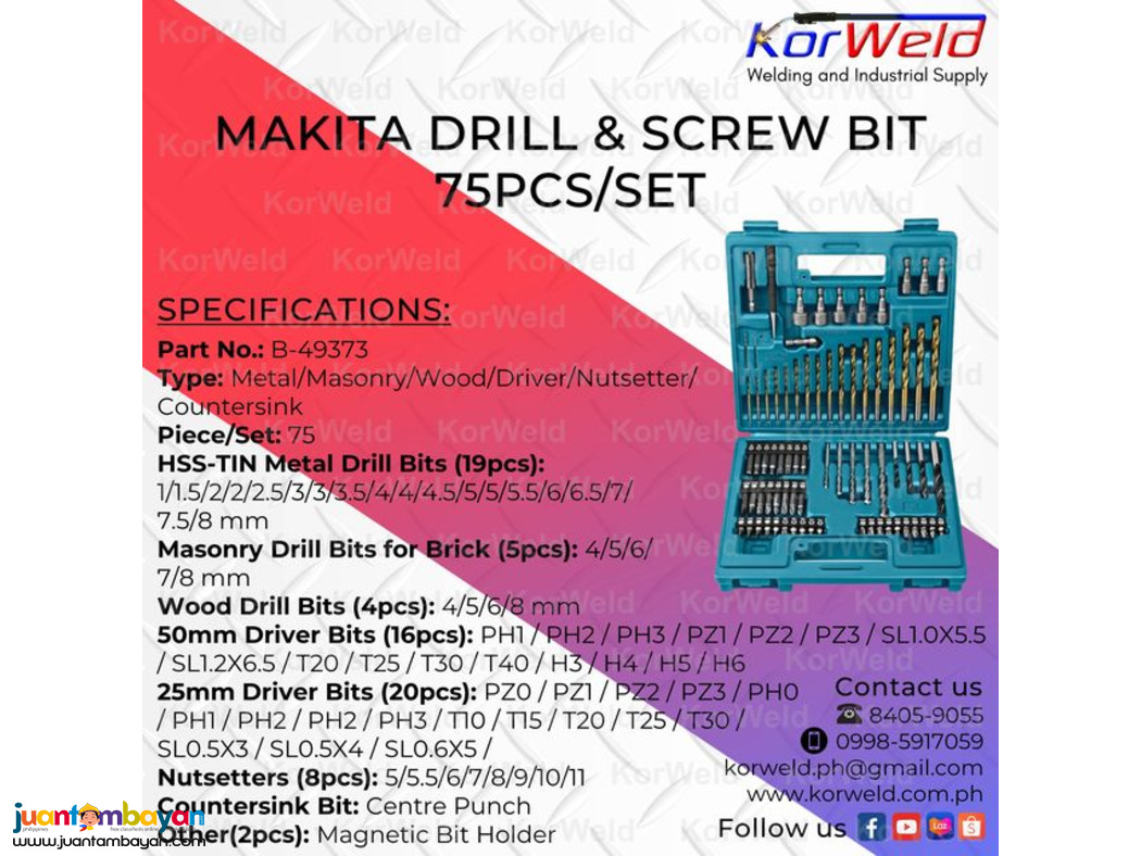 Makita Drill & Screw Bit 75pcs/set