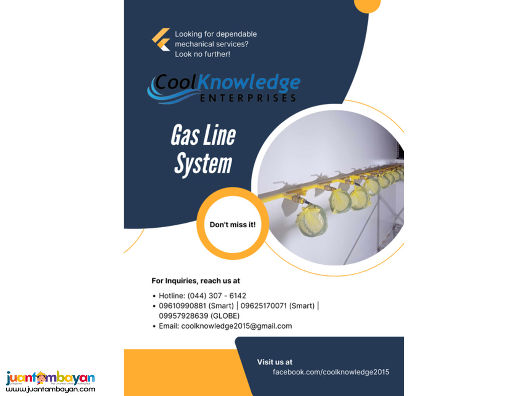 AVAILABLE GAS LINE SYSTEM AT COOL KNOWLEDGE ENTERPRISES