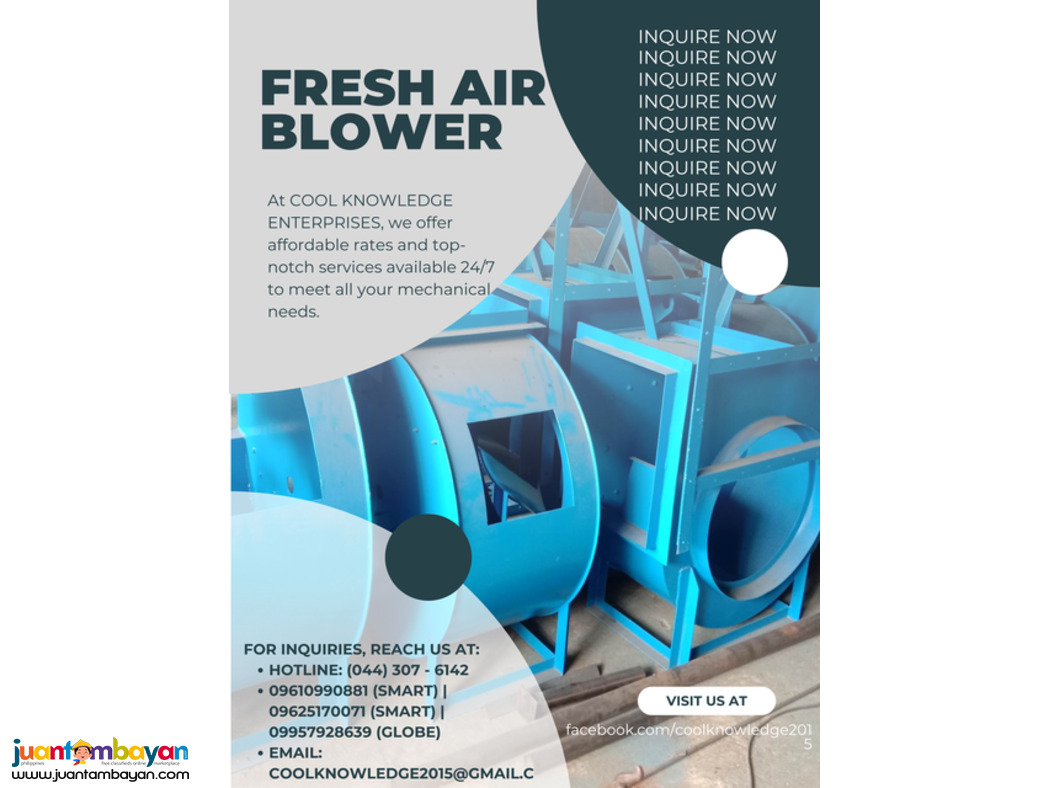 EXHAUST AND FRESH AIR BLOWER ONLY AT CKE