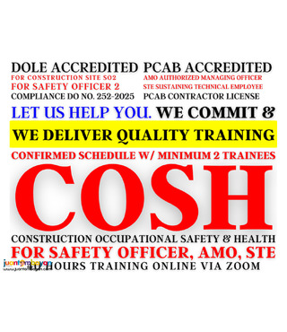 COSH Training DOLE Accredited COSH PCAB Accredited AMO STE