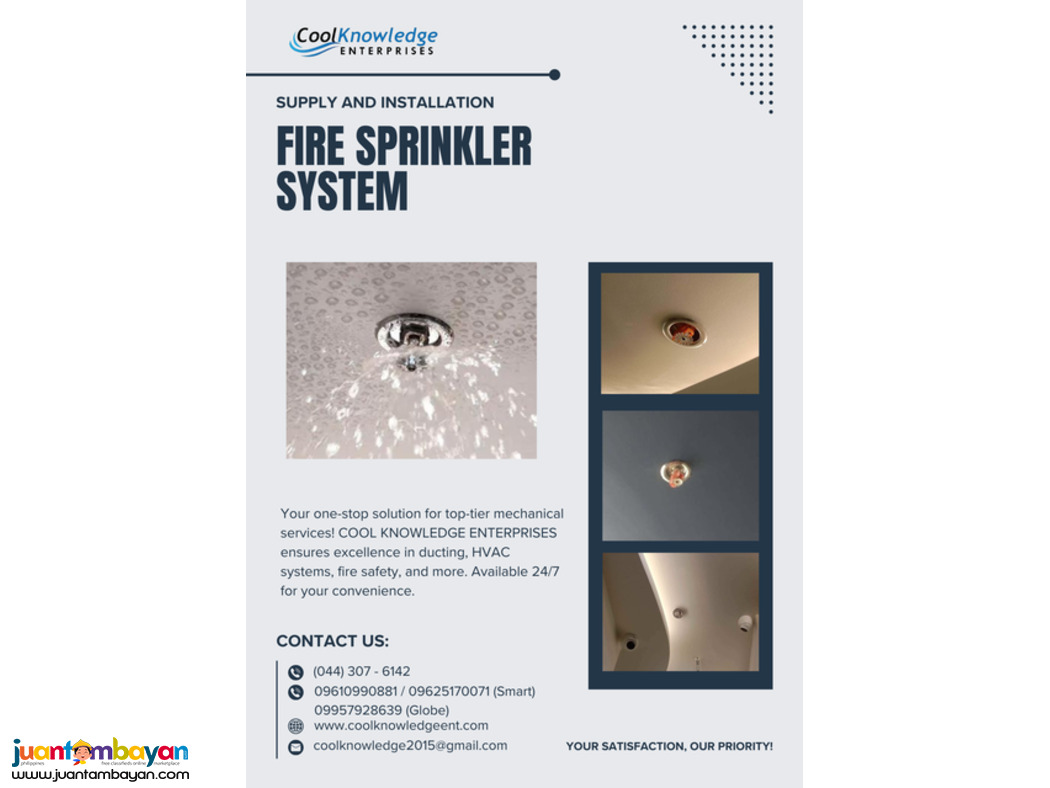 supply & installation of a fire sprinkler system